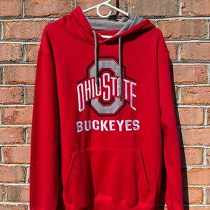 Ohio State Buckeyes Men's Large Pullover Hoodie - Red/Grey - Stadium Athletics